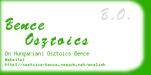 bence osztoics business card